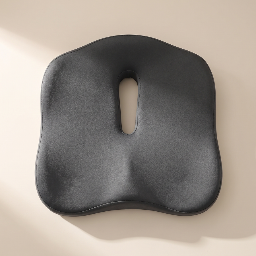 Vue de dessus du coussin montrant la découpe coccygienne