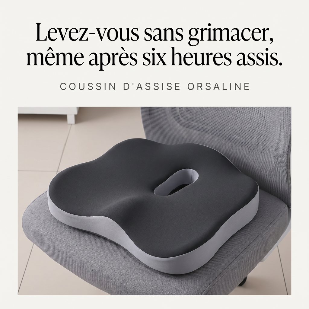Six heures assis, et vous vous relevez normalement — coussin d'assise Orsalina