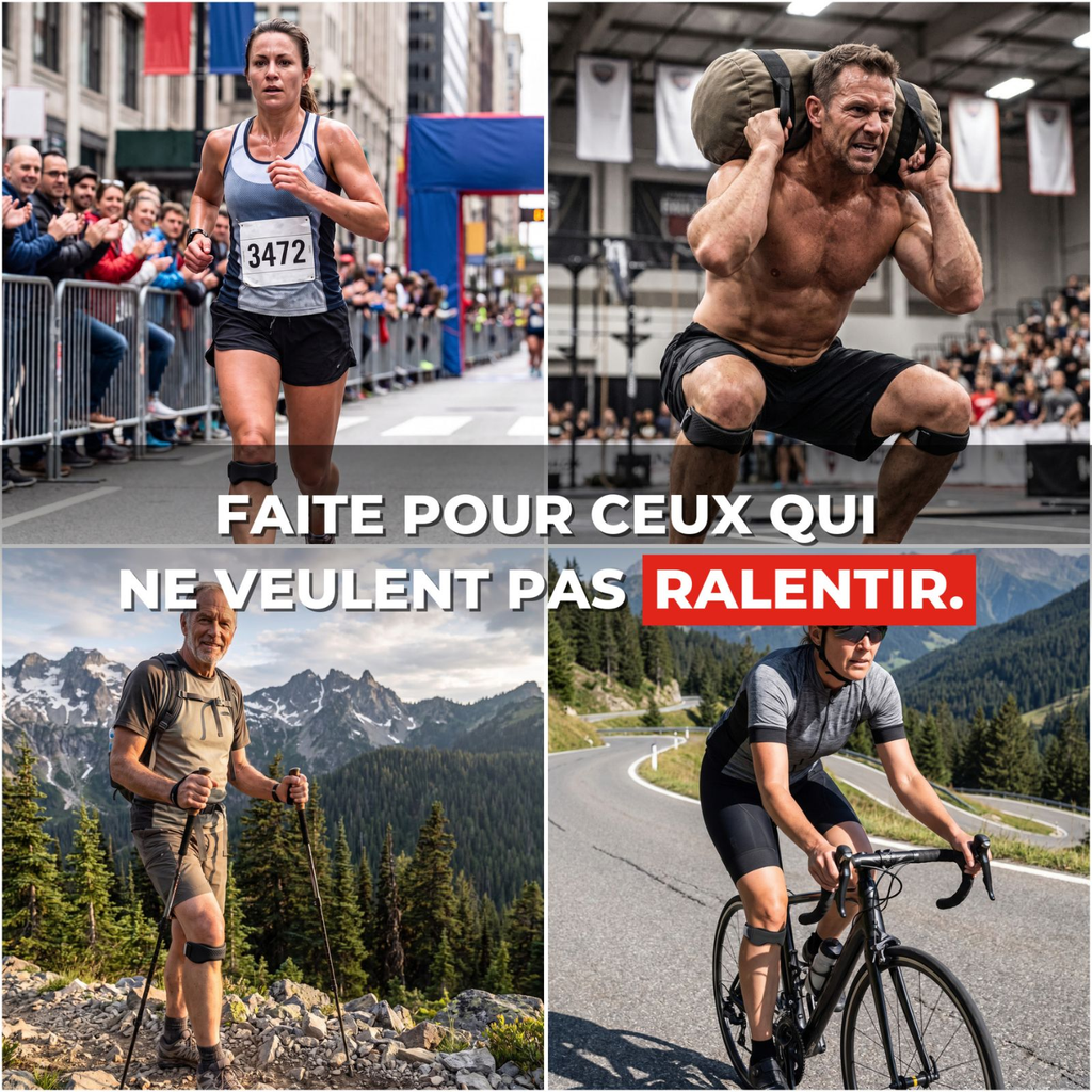Sangle rotulienne portée en course, en salle, en randonnée et à vélo