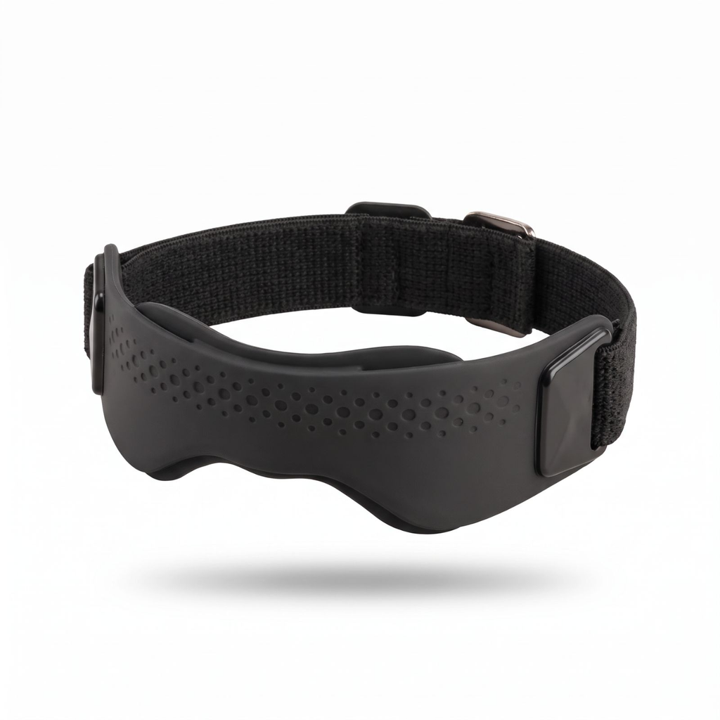 Sangle rotulienne Orsalina noire, coussinet en silicone perforé